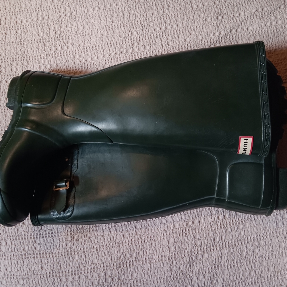 Hunter Green Waterproof Winter Rain Boots